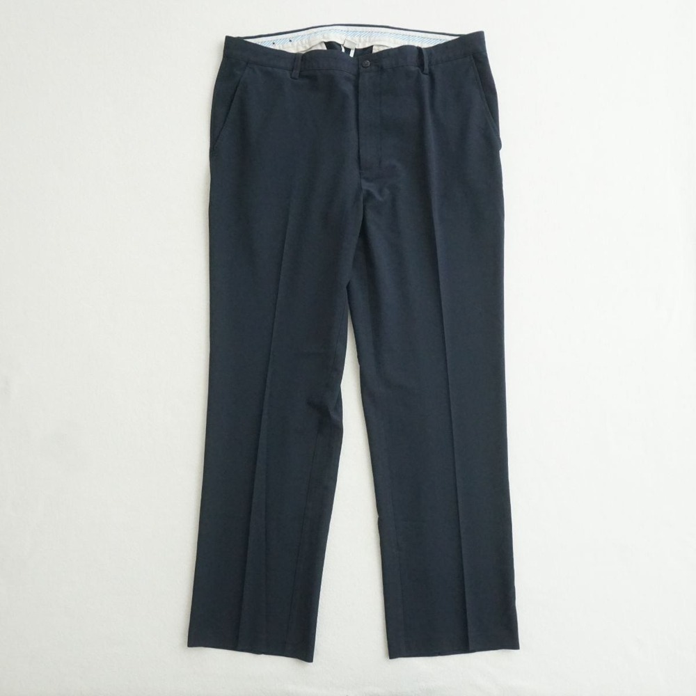 FootJoy Mens Golf Pants Navy Blue Polyester Spandex Zip Fly 40x32 (HEMMED)